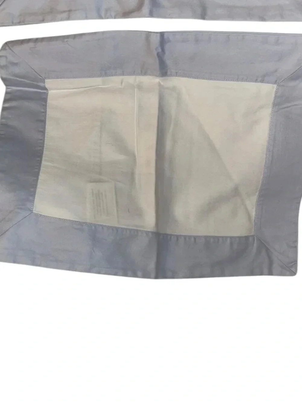 Neutral Linen Napkins with Light Blue Border